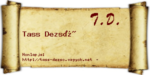 Tass Dezső névjegykártya