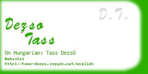 dezso tass business card